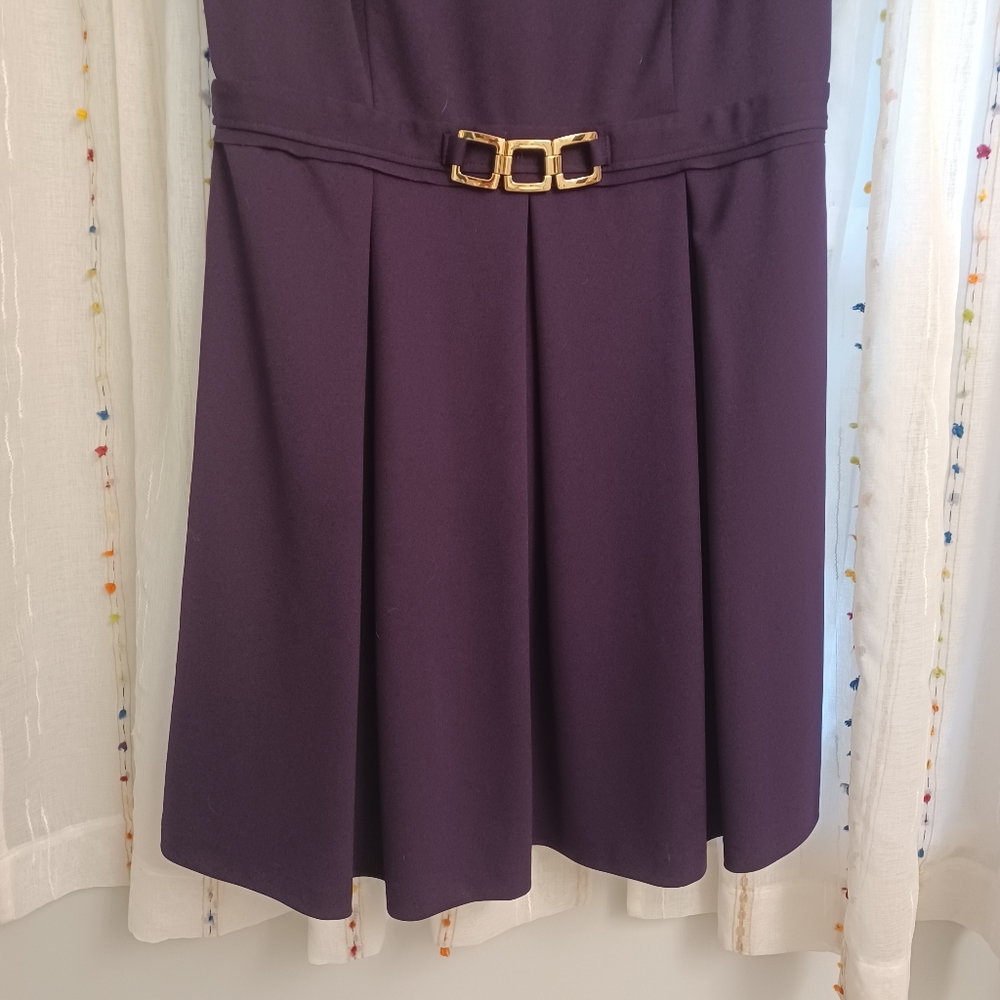 BLACK LABEL by EVAN- PICONE Plum Purple Classic Sleeveless Dress Size 16 - Picture 5 of 13